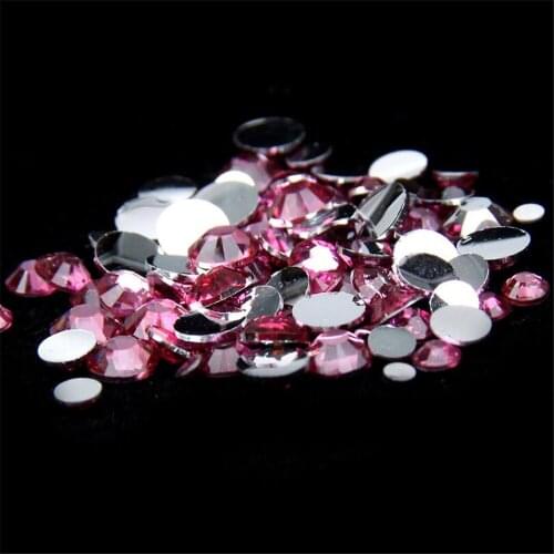 2MM 3MM 4MM 5MM 6MM DIY Loose Deep Pink Color Resin Rhinestones Hand Craft Flatback Resin Stone Clothing&Nail Arts Decoration