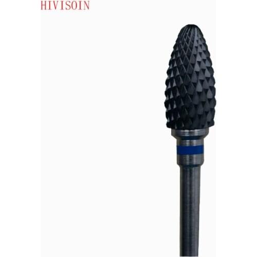 20 Pcs- Black Zirconia Ceramic Dental Lab Burs - Bullet Shape -Cross cut (1501.060)