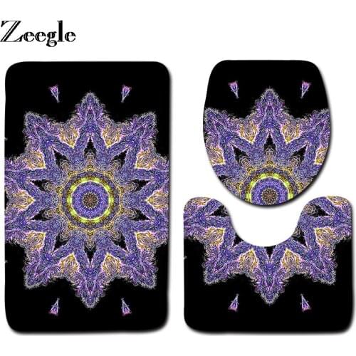 Abstract Pattern 3Pcs Carpet Set For Bathroom And Toilet Anti-slip Bathroom Bath Mats Set Toilet Rugs Soft Floor Mats For Toilet
