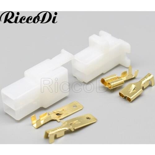 5-50Sets Auto Motorcycle 2 Pin White ABS Female Male Harness Connector Automotive Connector Household Plug 6120-3523 6110-4623