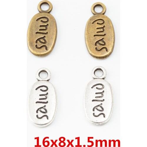 50 pcs Vintage Ancient Nameplate zinc alloy charms pendant suitable for DIY Bracelet Necklace metal jewelry accessories 6115
