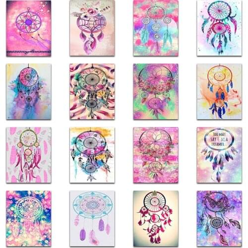 Full Round Drill 5d Diy Diamond Painting Indian Dream Catcher Feather Embroidery Cross Stitch Rhinestone Mosaic Decor Craft Set
