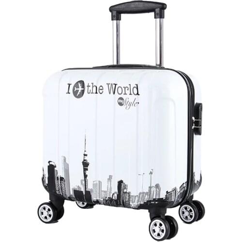 18 inch Travel Trolley Suitcase for Women&Men Trolley Travel Bags Spinner Wheels Student Rolling Luggage Boarding Travel Luggage