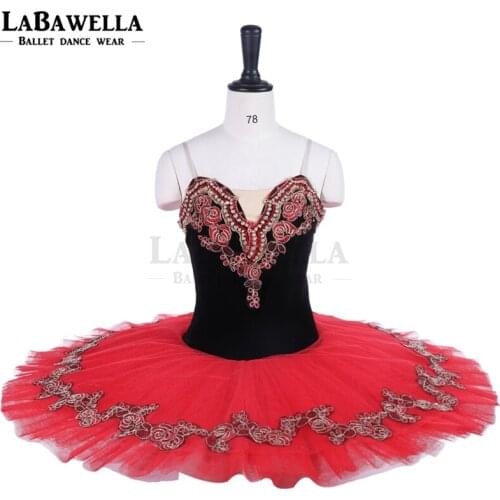Kids black red don quixote tutu ballet costume for competition tutu performance professional tutu ballet PPL19082B