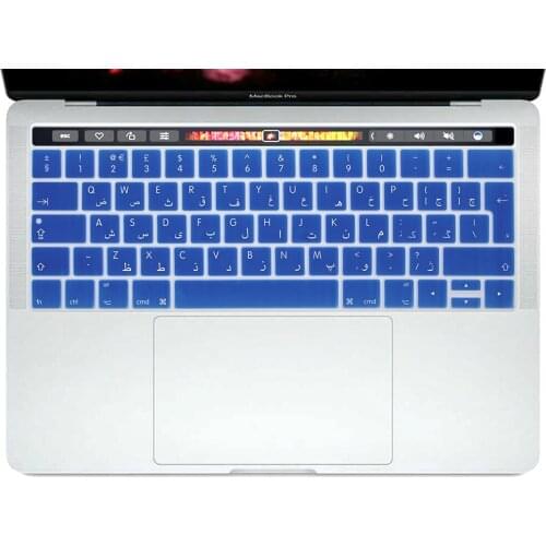 For Mac Pro 13" A1706 15"A1707 2016/2017/2018 Touch Bar Uk Euro Version Waterproof Arabic Silicon Keyboard Protective Film Cover