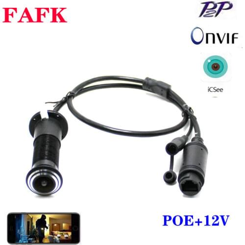 1080P HD Door Eye Hole H.265 2.1mm Lens Wide Angle 178Degree CCTV Network Mini Peephole POE Door IP Camera P2P Onvif Audio