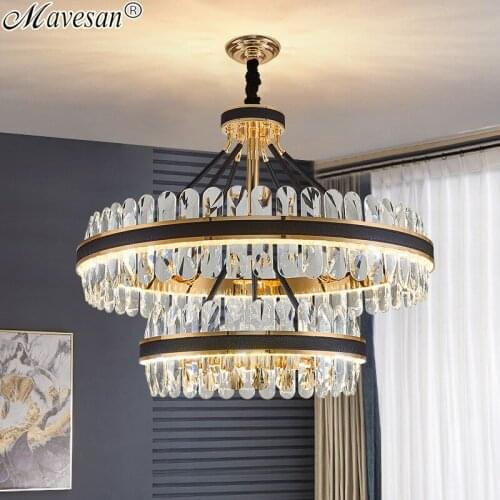 Saving Power Crystal Chandeliers Square/Round Hanging LED Chandelier For Bedroom Living Room Kitchen Nordic Dining room Light