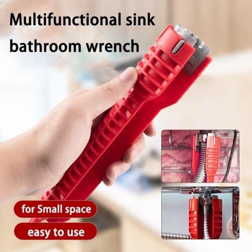 8 In 1 Flume wrench Anti-slip Kitchen Sink Repair Wrench Bathroom Faucet Assembly Plumbing Water Heater Spanner Home Tools