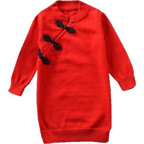 Chinese Style New 2020 Autumn Winter Baby Kids Girl Cheongsam Dresses For Girls Dresses Kids Girl Dress Long Sleeve Dress