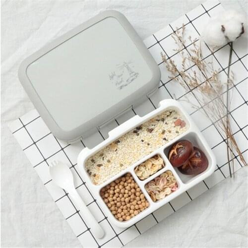 Creative Simple Microwave Lunch Box Portable 5 Grids Bento Box for School Student Kids Dinnerware Kitchen Food Storage Container