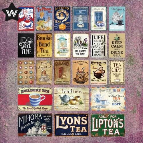 Mihoma Metal Sign Plaque Vintage Lyons Tea Pub Tin Plate Wall Decor for Club Man Cave Wall Sticker Bar Decoration Metal Stickers