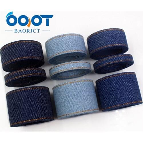 Multiple size Denim fabric Decoration Gift Wrapping Printed Grosgrain Ribbon,5yrds DIY Handmade Headwear Accessories,I-19218-373