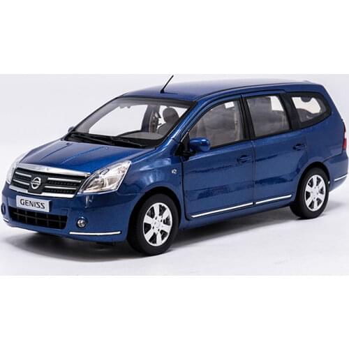 1:18 Diecast Model for Nissan GENISS Livina Blue MPV Alloy Toy Car Miniature Collection Gifts
