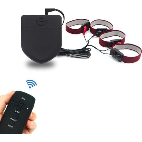 Remote Control Electric Shock Set Cock Ring Adult Sex Toys For Men Chastity Device Adjustable Size Electro Sex Penis Extender