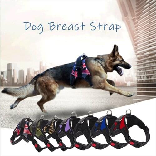 Nylon Dog Harness Vest Explosion Proof Pet Collar Harness For Medium Large Dogs Adjustable Pet Traction Accessories