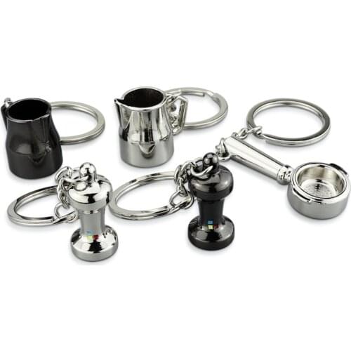 New Coffee Tools Key chain Simulation Coffee Machine Key Ring Best Gift Keychain Wholesale K3133