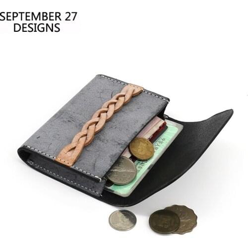 New Fashion Credit Card Wallets Women Genuine Leather Luxury Top End Handmade Fog Wax Business Card Purses Organizer Money Bag