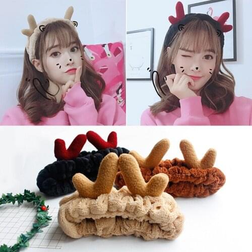 Cute Cartoon Antlers Hairband Women Girls Comfortable Elasticity hair head bands hoop Accessories female Wide Headband Headdress