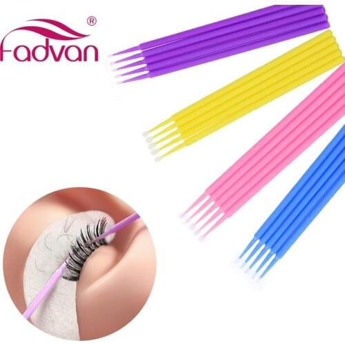 100/bag Disposable Makeup Brush Eyelash Swab Durable Micro Fadvan Brush Eyelash Extension Individual Lash Removing Tools