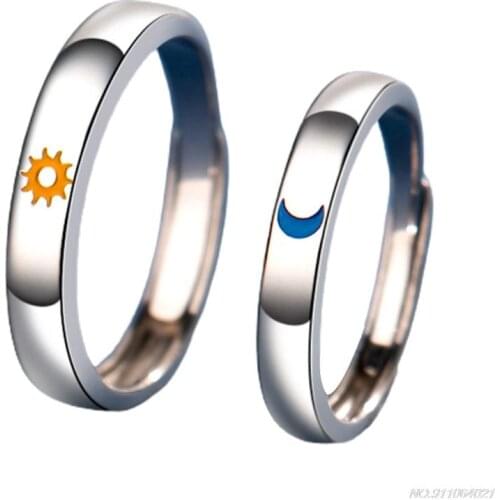 Couple Rings Women Men Adjustable Couple Matching Promise Engagement Wedding Ring Set Friendship Rings Gift Jewelry 21wholesales