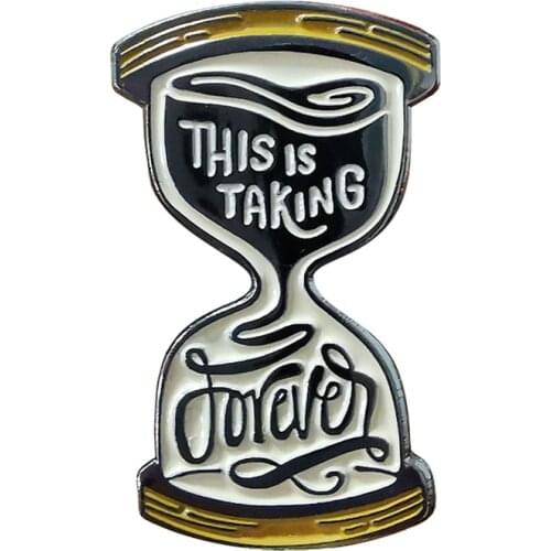 Taking forever pin retro hourglass love design great art gift idea for couple