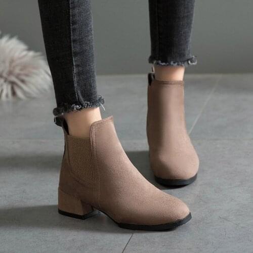 Casual Shoes Woman 2020 Fashion Winter Boots Women Solid Slip on winter Boots Female Ankle Boots Women Ladies Shoes