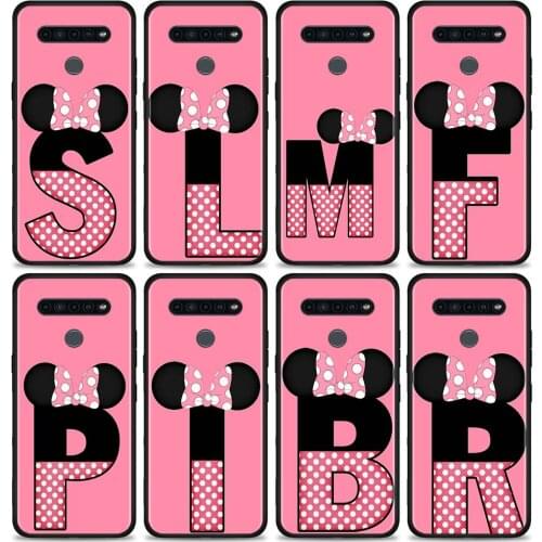 Cartoon rat 26 letters Phone Case for LG K40 K40s K41s K50s K51s K71 K52 K42 K31 G6 G7 G8 ThinQ Q70 Cover Soft Black Shell
