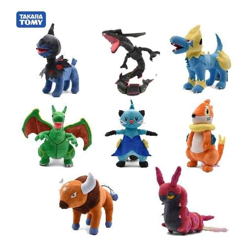 TAKARA TOMY18-80CM Rayquaza Manectric Charizard Deino Scolipede Dewott Buizel Tauros Cartoon Pokemon Soft Stuffed Toys Kids Gift