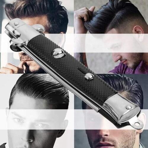Hair Trimmer Automatic Folding Knife Comb Men Pocket Brush Steel Jump Butterfly Styling Spring Portable Tools Comb N3C6