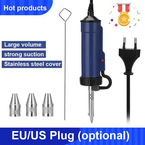 New Desoldering Machine ADT03 Automatic Portable Electric Solder Tin Sucker Vacuum Soldering Remove Pump with 3 Suction Nozzle