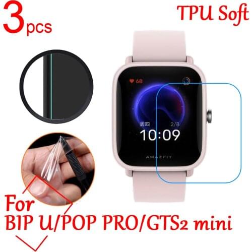 3pcs Ultra Clear TPU Soft LCD Full Screen Protector cover For AMAZFIT BIP U/POP PRO/GTS2 mini Smart sports Watch Protective Film