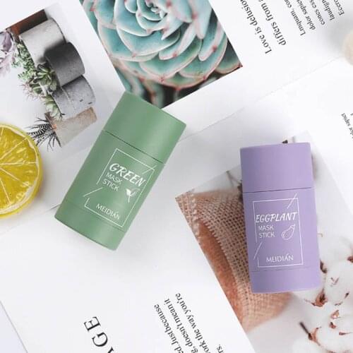 Green Tea Oil Control Eggplant Acne Cleansing Mask Skin Care Moisturizing Remove Blackhead Fine Pores Mud Mask Face Care Tools