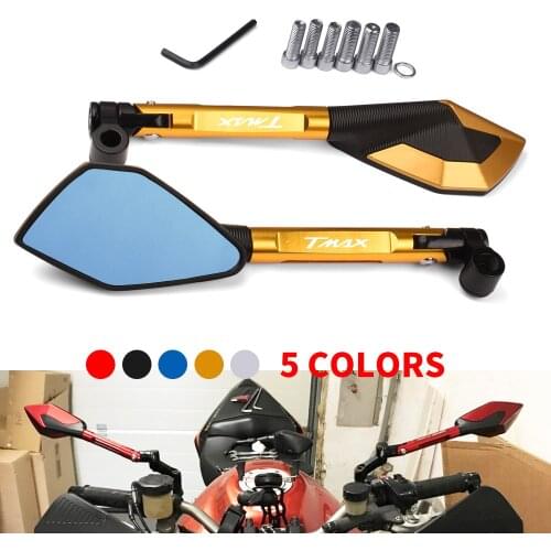 Motorcycle Bluish Reverse Side Mirrors Motorbike Rear view Mirrors For YAMAHA T-Max 500 TMAX 500 TMax 530 SX DX 560 TECH MAX