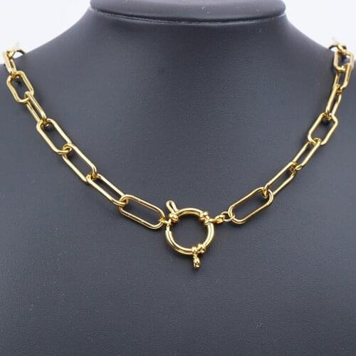 100% Stainless Steel Heavy Duty Chain Necklace For Women Gold/Silver Color Metal Chunky Chain Choker Necklaces