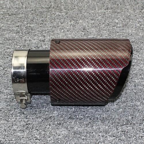 1pcs modified carbon fiber straight mouth gloss red 304 stainless steel grilled black A.K muffler tail pipe car tail mouth