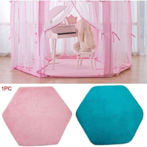 1Pc Tent Hexagon Princess Castle Playhouse Pad Non-Slip Baby Play Mat Plush Kids Children Activity Rug Cushion Blanket