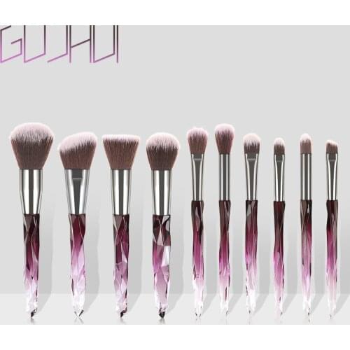 10pcs Crystal Brushes Make Up Tool Set Powder Eye Handle Makeup Brushes Pinceaux De Maquillage Foundation Designer Makeup Brush