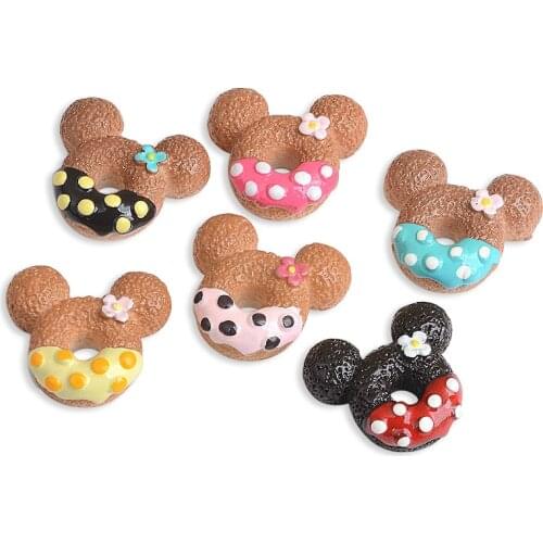 20Pcs 2.6×2.7cm Mixed Resin Donuts Flatback Cabochon Scrapbook Kawaii DIY Phone Case Hairpin Nail Art Embellishments Accessories