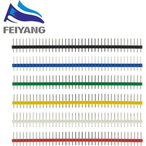 200pcs 40 Pin 1x40 Single Row Male 2.54 Breakable Pin Header Connector Strip