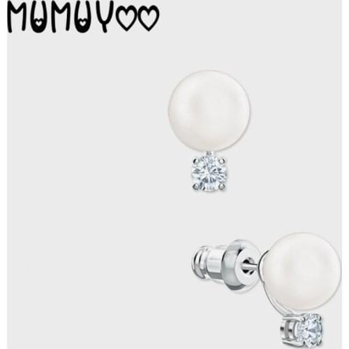 2020 SWA Fashion Jewelry Charm Elegant Pearl Crystal Stud Dangle Earrings Romantic Gifts for Women