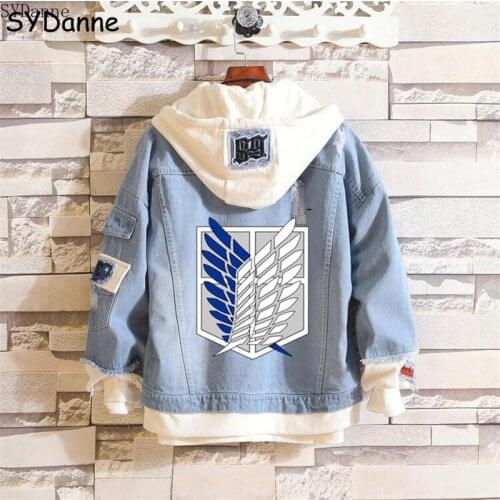 Anime Attack on Titan Fate Blue Denim Jacket Hoodie Cosplay Costume My Hero Academia Shoto Todoroki Girl Boy Spring Autumn Coat