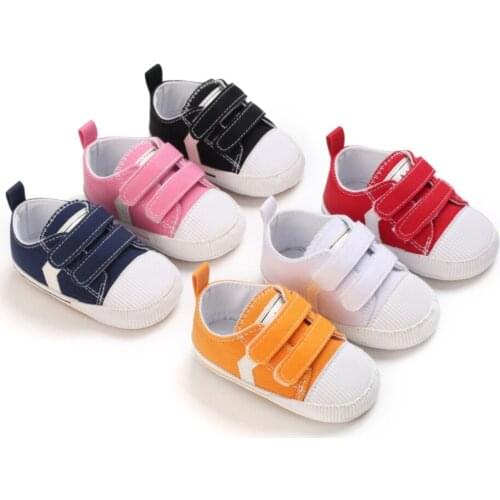 Baywell Newborn Baby Canvas Sneaker Sport Shoes For Baby Boys Girls Infant Toddler Soft Bottom Anti-slip First Walkers 0-18 M