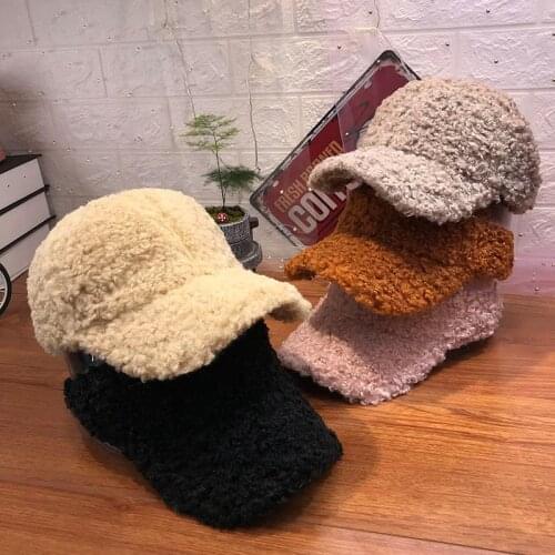 New Casual Outdoor Warm Winter Cap Girl Women Adjustable Animal Pattern Faux Fur Baseball Cap Cotton Hip-Hop Hat Visor 55-59cm