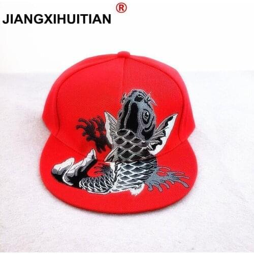 Luxury men women brand snapback hat good quality embroidery carp fish butterfly floral luxury hats girl boy hip hop baseball cap