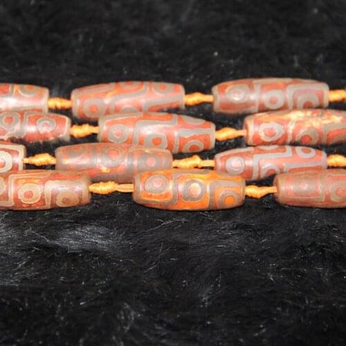 9 Red Eyes Mystical Stone Necklace Beads 15.5" Druzy Tibetan Dzi Beads Loose Gems Stone Beads Tibetan Gate Beads