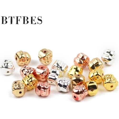 BTFBES Hematite Natural Stone Maitreya Buddha head Rose Gold Spacer Loose Beads For Jewelry Making DIY Bracelet Accessories 8mm