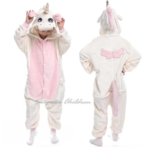 Kids Animal Cosplay One Piece Sleepwear Children Unicorn Star Rainbow Hooded Bathrobes Winter Halloween Party Jumpsuits Suits