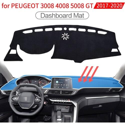 For Peugeot 3008 4008 5008 GT 2017 - 2020 Dash Mat Dashmat Flannel materi Non-Slip Dashboard Pad Protective Carpet Cover