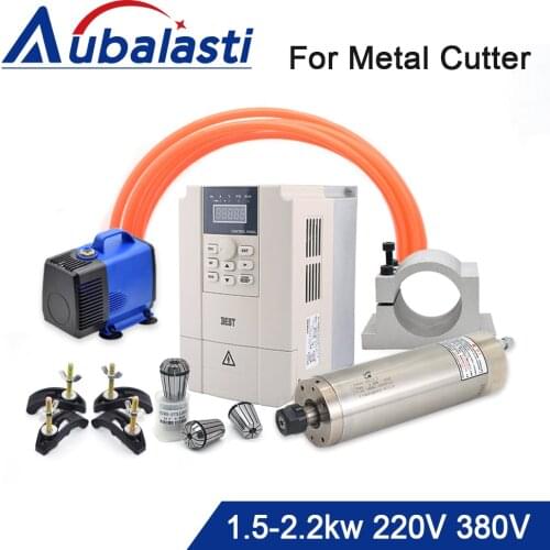 CNC Spindle Motor 1.5kw 2.2kw Metal Water Cooled Spindle 220V 380V 2.2kw Inverter ER16 ER20 For CNC Milling Router Machine Tools