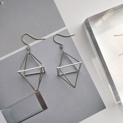 1 Pair Geometric Lantern Pyramid Three - Dimensional EarringsTassel Earring Cubic Zirconia Earrings Big Dangle Earrings